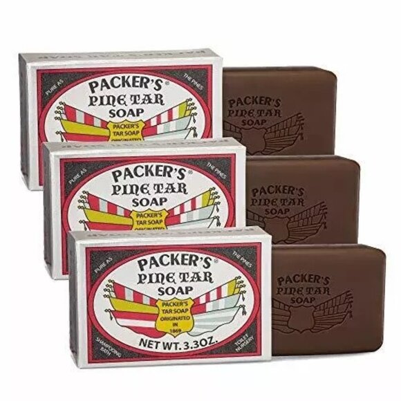 Packers Pine Tar Soap 3.3 Oz Bars Set Of 3  Natural Ingredients Pine Tar Formula - Picture 1 of 8